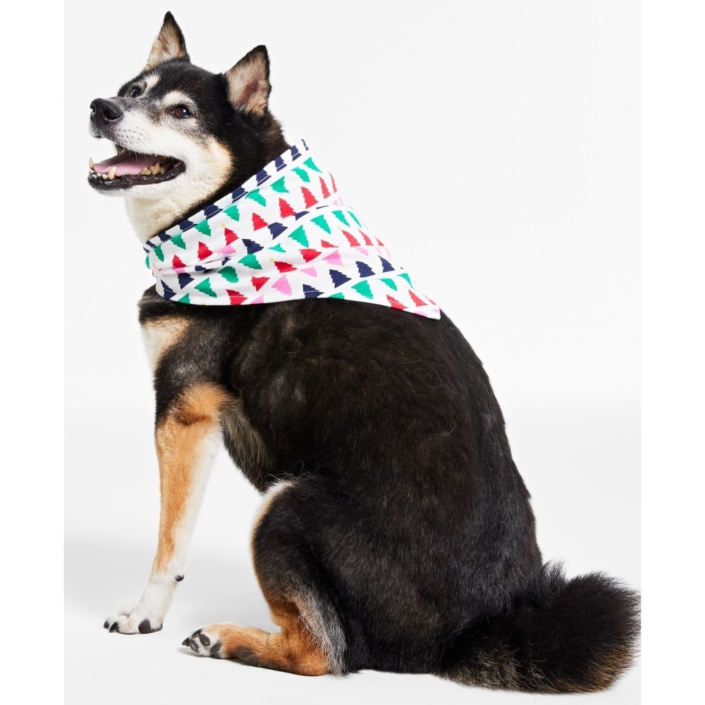 Family Pajamas Pet Bandana Multi Trees Cotton/Polyester, S/M